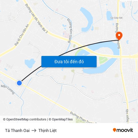 Tả Thanh Oai to Thịnh Liệt map
