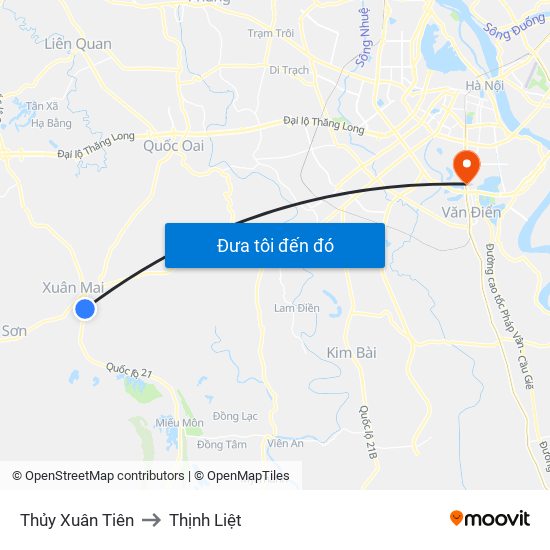 Thủy Xuân Tiên to Thịnh Liệt map