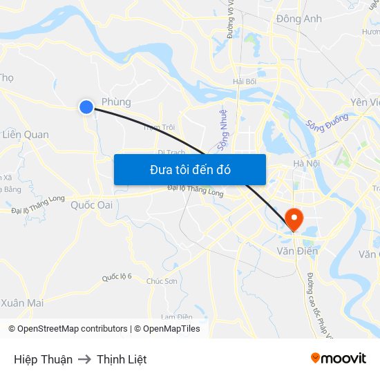Hiệp Thuận to Thịnh Liệt map