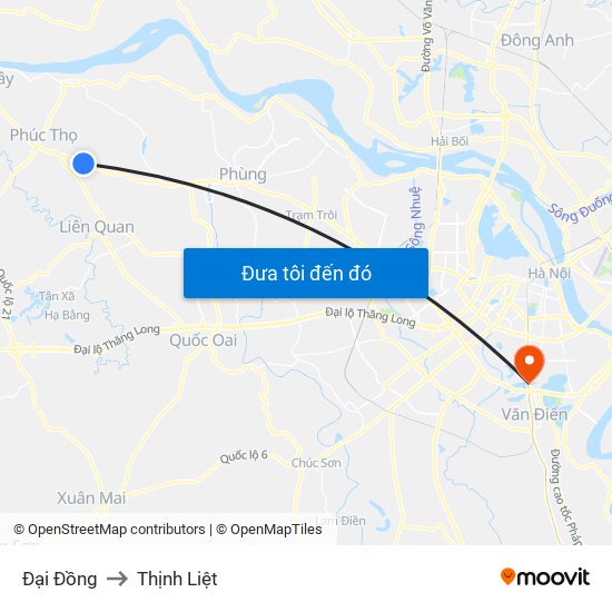Đại Đồng to Thịnh Liệt map