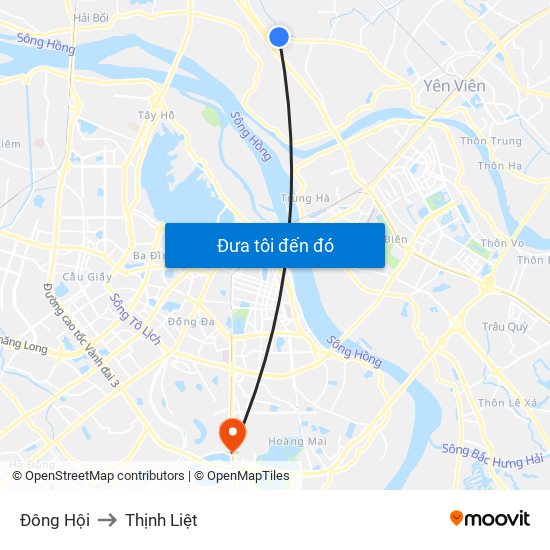 Đông Hội to Thịnh Liệt map