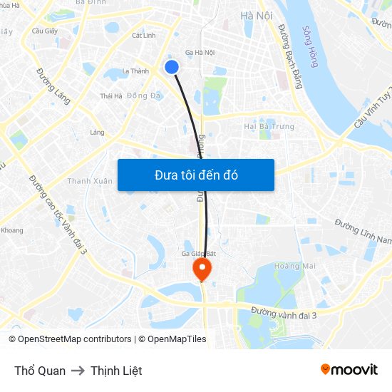 Thổ Quan to Thịnh Liệt map
