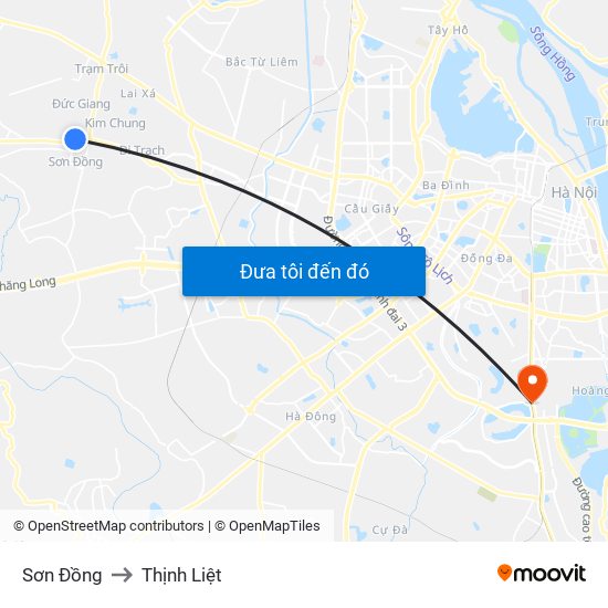 Sơn Đồng to Thịnh Liệt map