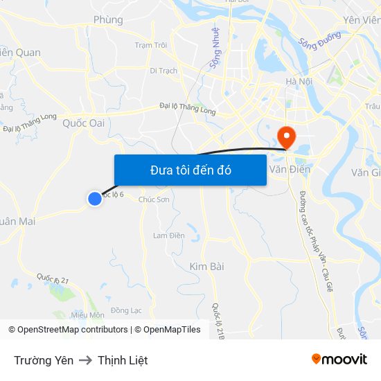 Trường Yên to Thịnh Liệt map