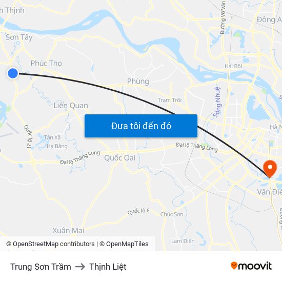 Trung Sơn Trầm to Thịnh Liệt map