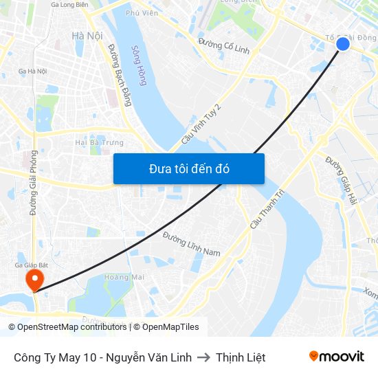 Công Ty May 10 - Nguyễn Văn Linh to Thịnh Liệt map
