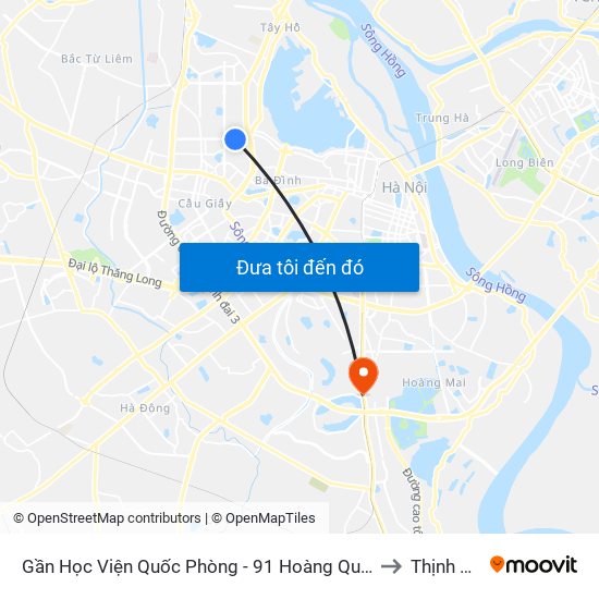 Gần Học Viện Quốc Phòng - 91 Hoàng Quốc Việt to Thịnh Liệt map