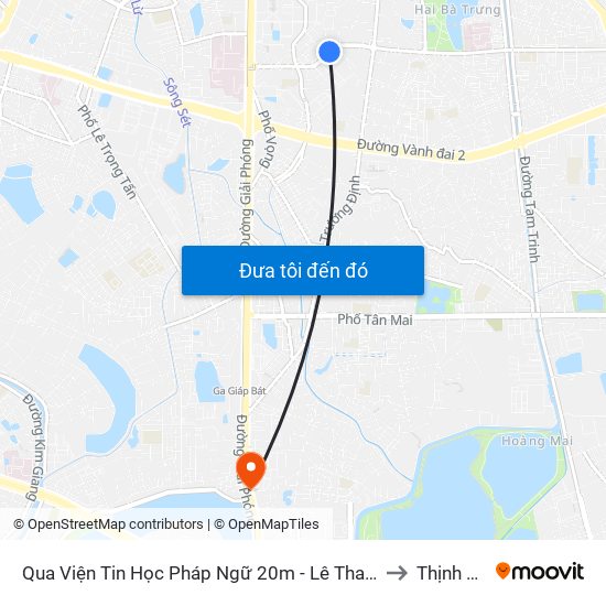 Qua Viện Tin Học Pháp Ngữ 20m - Lê Thanh Nghị to Thịnh Liệt map