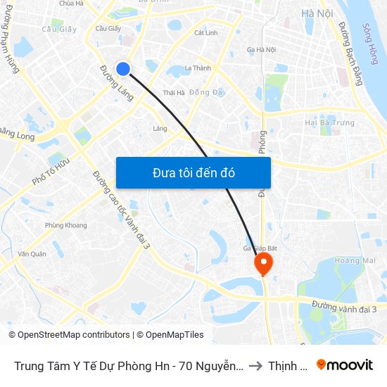 Trung Tâm Y Tế Dự Phòng Hn - 70 Nguyễn Chí Thanh to Thịnh Liệt map