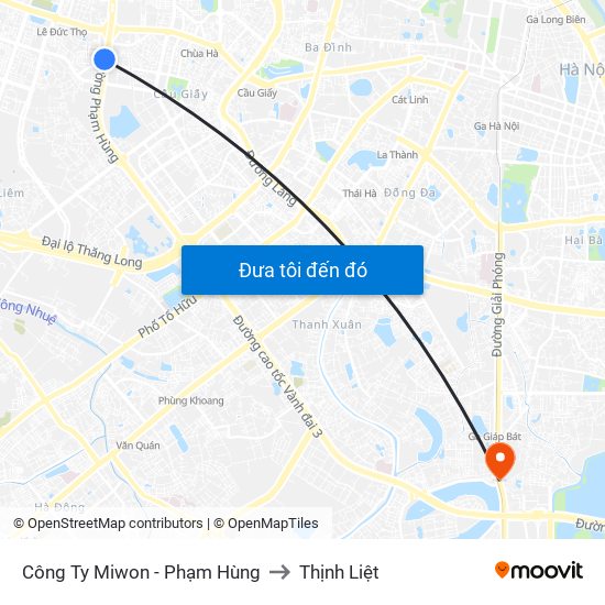 Bệnh Viện Đa Khoa Y Học Cổ Truyền - 6 Phạm Hùng to Thịnh Liệt map