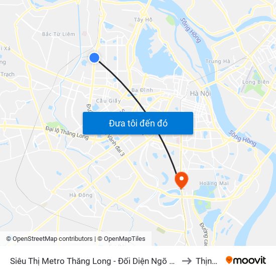 Siêu Thị Metro Thăng Long - Đối Diện Ngõ 599 Phạm Văn Đồng to Thịnh Liệt map