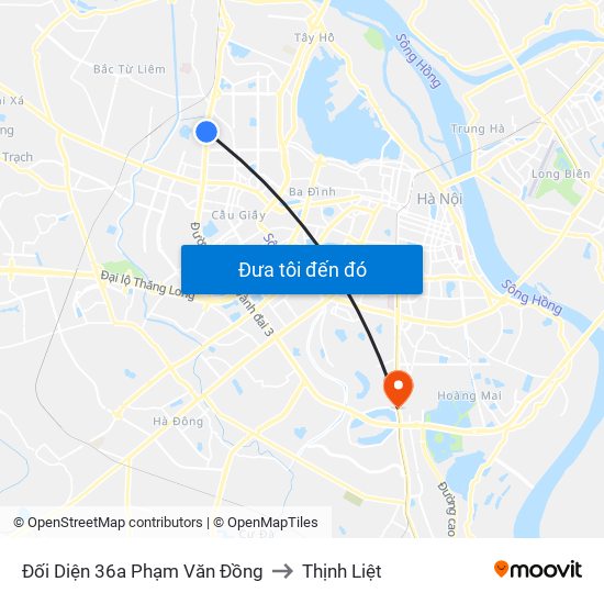 Đối Diện 36a Phạm Văn Đồng to Thịnh Liệt map