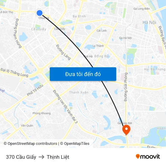 370 Cầu Giấy to Thịnh Liệt map