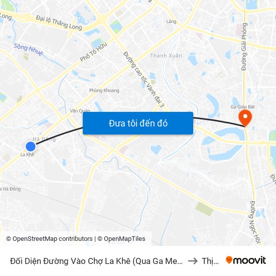 Đối Diện Đường Vào Chợ La Khê (Qua Ga Metro La Khê) - 405 Quang Trung (Hà Đông) to Thịnh Liệt map