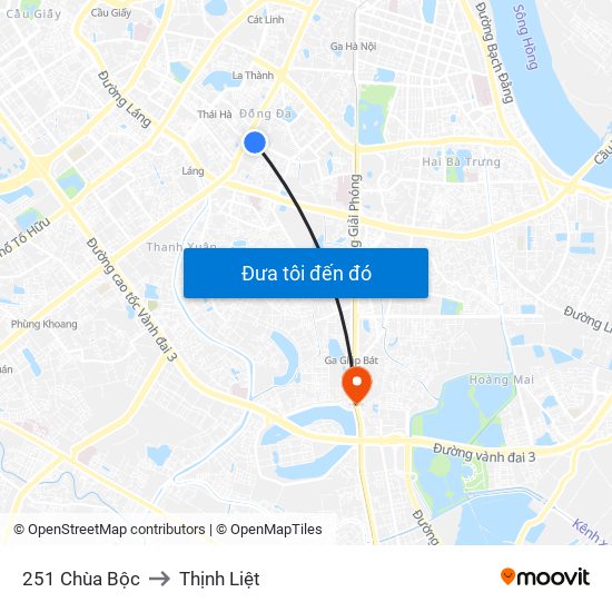 251 Chùa Bộc to Thịnh Liệt map
