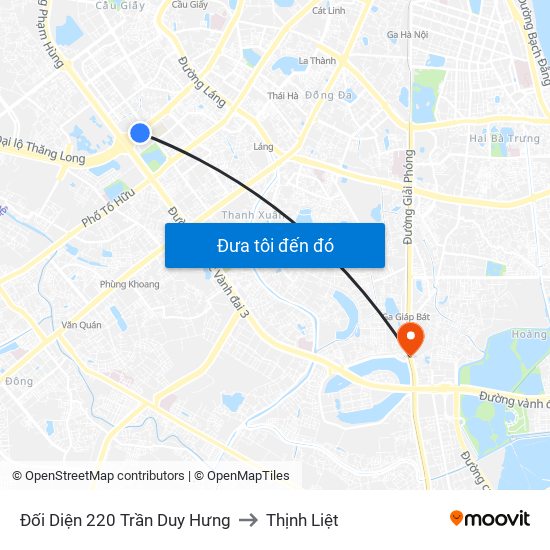 Đối Diện 220 Trần Duy Hưng to Thịnh Liệt map