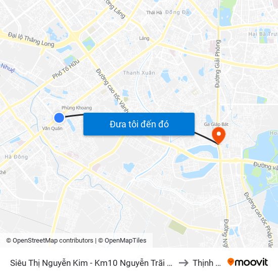 Siêu Thị Nguyễn Kim - Km10 Nguyễn Trãi (Hà Đông) to Thịnh Liệt map