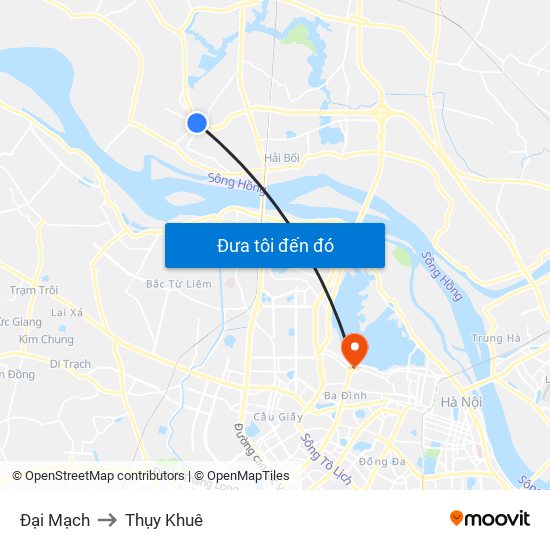 Đại Mạch to Thụy Khuê map