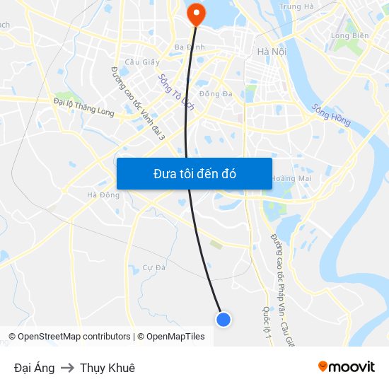 Đại Áng to Thụy Khuê map