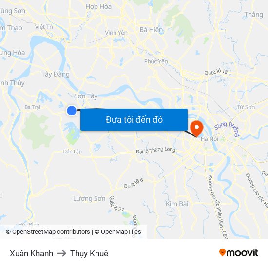 Xuân Khanh to Thụy Khuê map