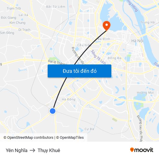 Yên Nghĩa to Thụy Khuê map