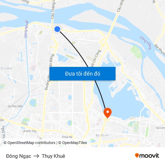 Đông Ngạc to Thụy Khuê map