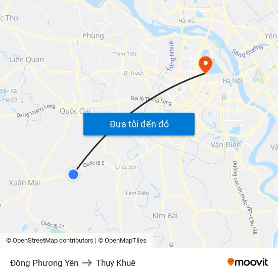 Đông Phương Yên to Thụy Khuê map