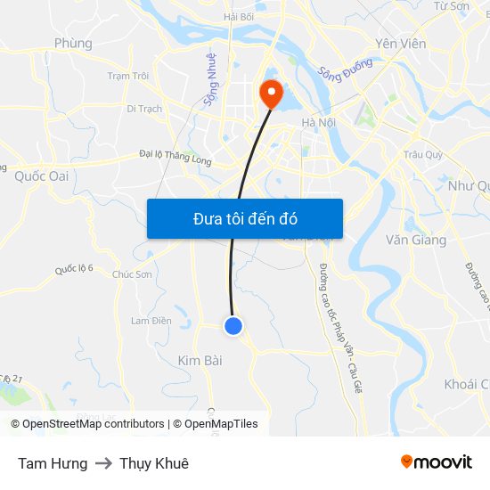 Tam Hưng to Thụy Khuê map