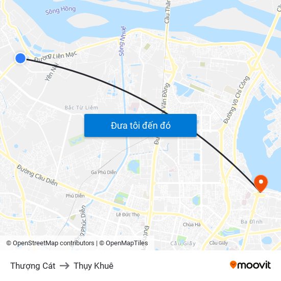 Thượng Cát to Thụy Khuê map