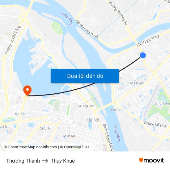 Thượng Thanh to Thụy Khuê map