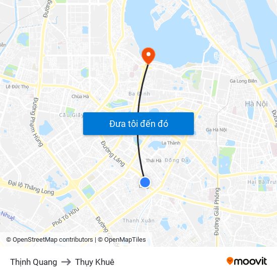 Thịnh Quang to Thụy Khuê map