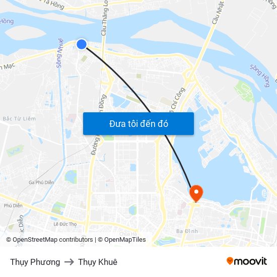 Thụy Phương to Thụy Khuê map