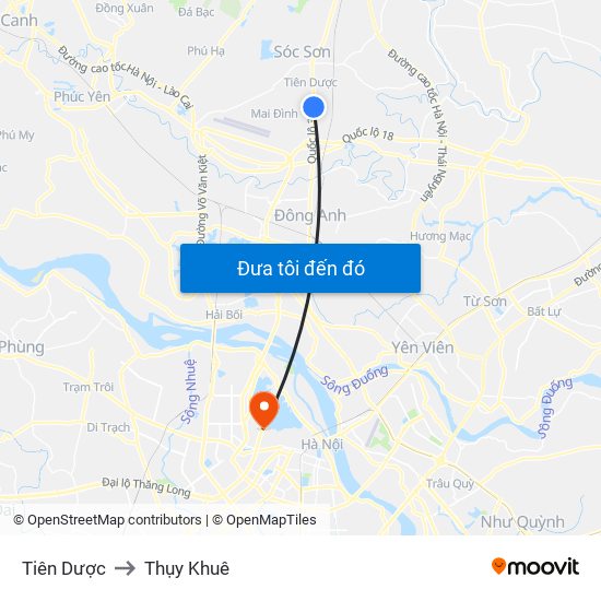 Tiên Dược to Thụy Khuê map