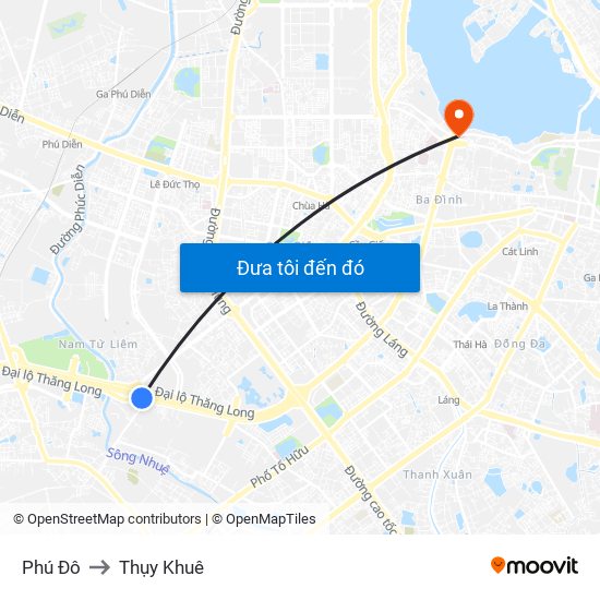 Phú Đô to Thụy Khuê map