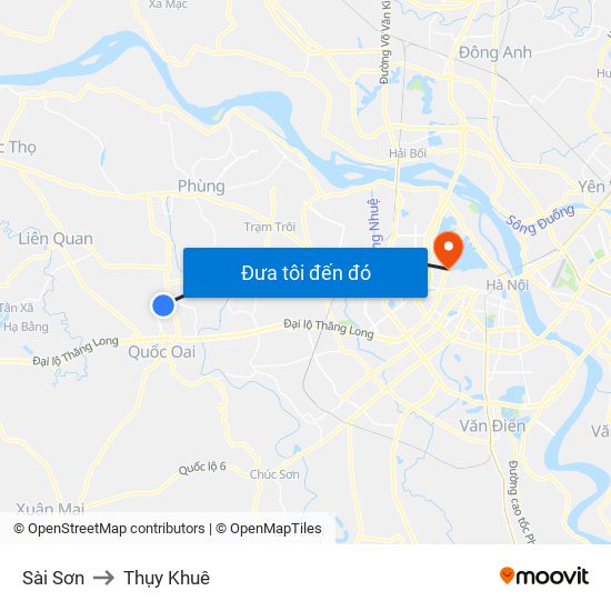 Sài Sơn to Thụy Khuê map