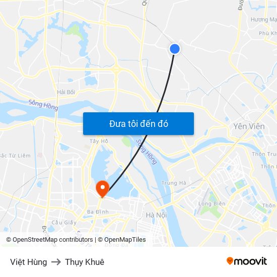 Việt Hùng to Thụy Khuê map