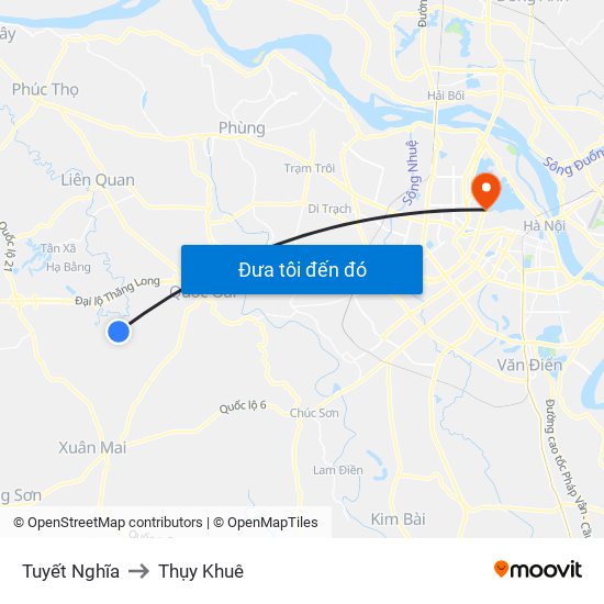 Tuyết Nghĩa to Thụy Khuê map