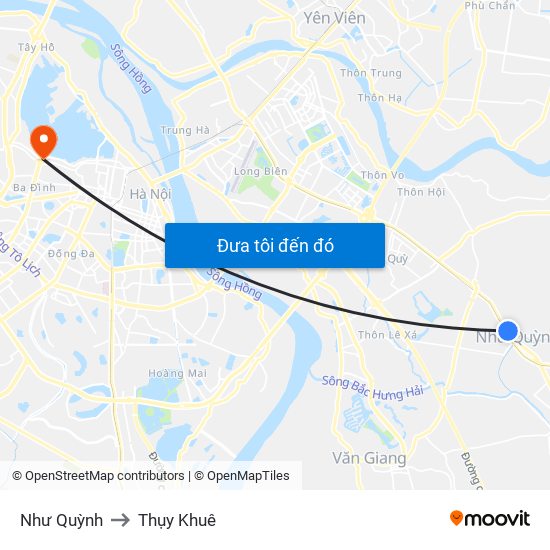 Như Quỳnh to Thụy Khuê map