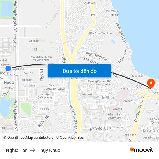 Nghĩa Tân to Thụy Khuê map