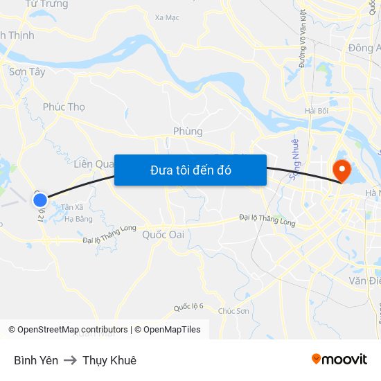 Bình Yên to Thụy Khuê map