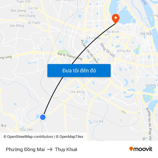 Phường Đồng Mai to Thụy Khuê map