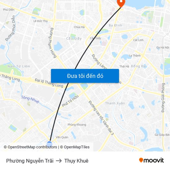 Phường Nguyễn Trãi to Thụy Khuê map