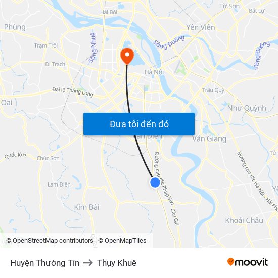 Huyện Thường Tín to Thụy Khuê map