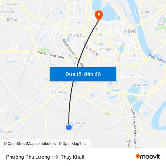 Phường Phú Lương to Thụy Khuê map
