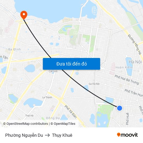 Phường Nguyễn Du to Thụy Khuê map