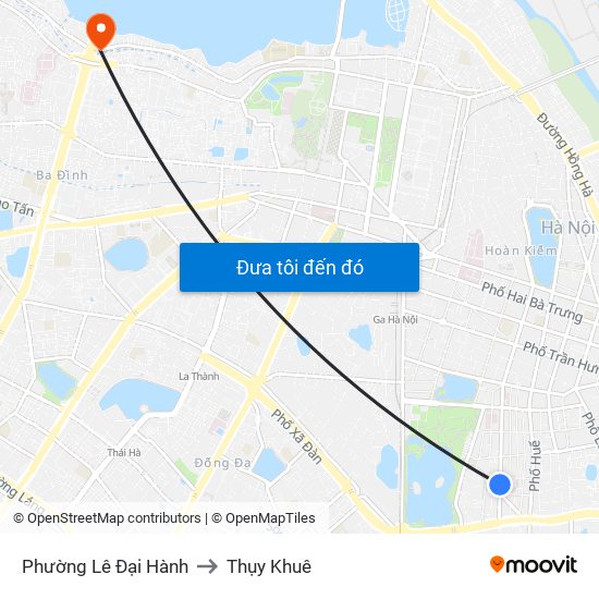 Phường Lê Đại Hành to Thụy Khuê map