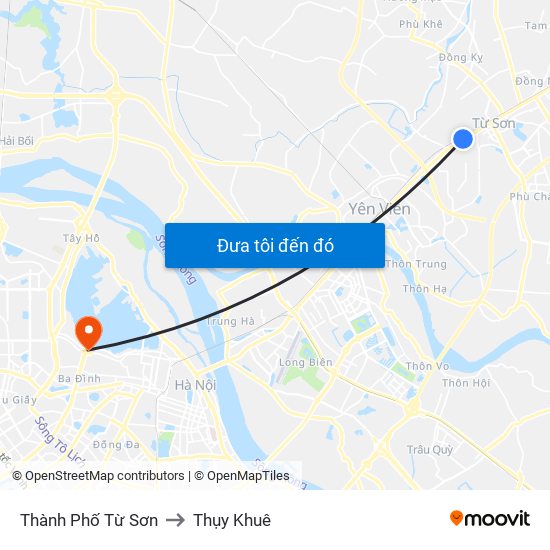 Thành Phố Từ Sơn to Thụy Khuê map