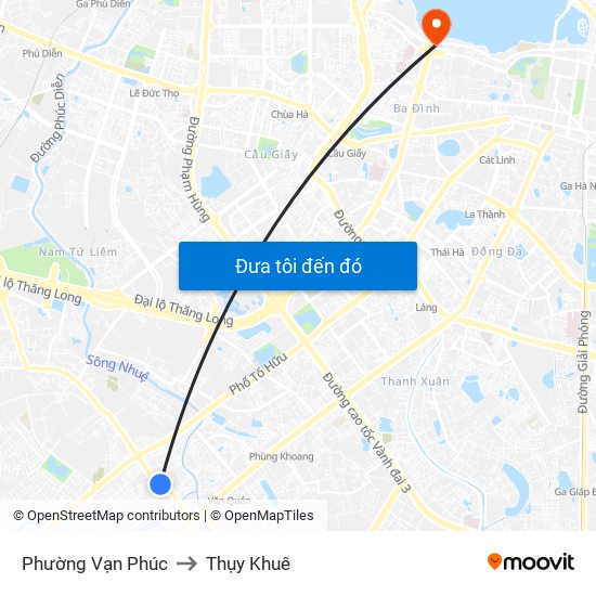 Phường Vạn Phúc to Thụy Khuê map