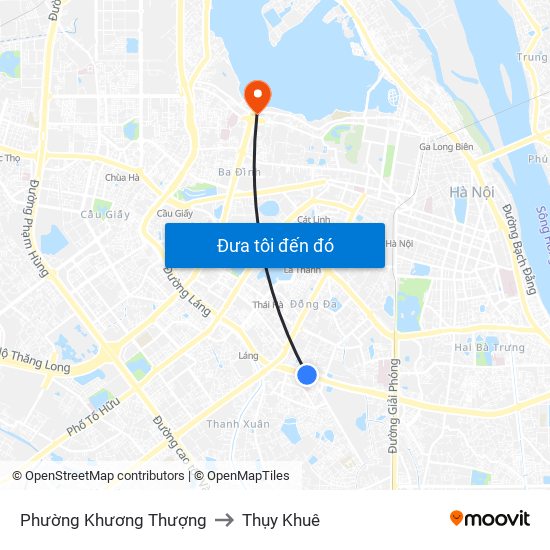 Phường Khương Thượng to Thụy Khuê map