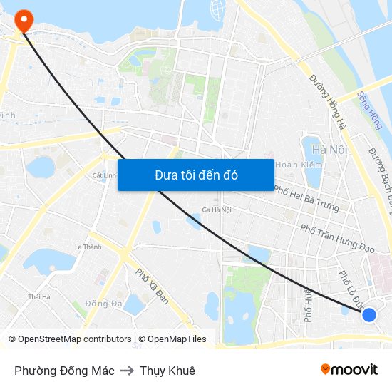 Phường Đống Mác to Thụy Khuê map